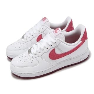 【NIKE 耐吉】休閒鞋 Wmns Air Force 1 07 女鞋 白 紅 皮革 AF1 經典 運動鞋(FQ7626-100)