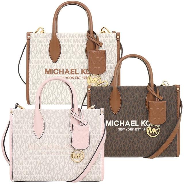 【Michael Kors】MIRELLA系列PVC滿版LOGO小款手提斜背托特包(3色)