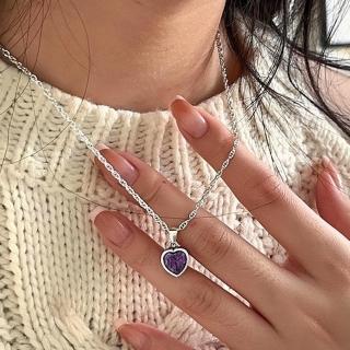 【MoonDy】包包 女項鍊 鋯石項鍊 不掉色項鍊 女友生日禮物 愛心項鍊 小飾品 s925純銀項鍊 女生項鍊