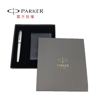 【PARKER】派克新經典 白桿白夾鋼筆+短夾禮盒