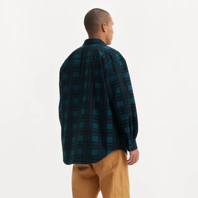 【LEVIS】Skateboarding™ 男款街頭寬鬆版長袖條格紋外套式襯衫 上衣 熱賣單品 A0953-0010