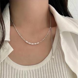 【KT DADA】包包 s925純銀 淡水珍珠項鍊 串珠項鍊 小珍珠項鍊 不規則珍珠項鍊 抗過敏項鍊 不掉色項鍊