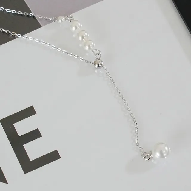 【MoonDy】包包 純銀飾品 純銀項鍊 珍珠項鍊 鉑金項鍊 玫瑰金項鍊 女項鍊 天然珍珠項鍊 精