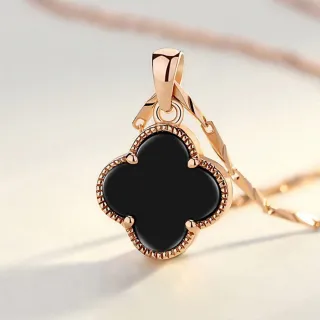 【KT DADA】包包 純銀項鍊 項鍊 瑪腦項鏈 四葉草項鍊 飾品 女生項鍊 項鏈女 精品項鍊 女朋