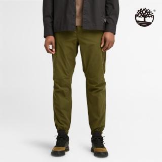 【Timberland 官方旗艦】男款深橄欖綠防潑水休閒束口褲(A5XFF302)