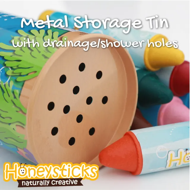【HONEY STICKS】紐西蘭純天然蜂蠟無毒浴室可水洗蠟筆(7色x2組)