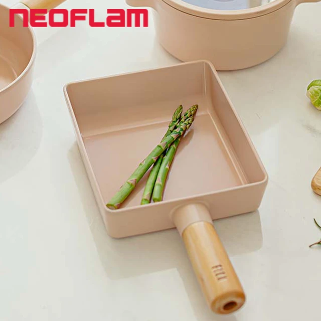 NEOFLAM FIKA 蜜桃粉 陶瓷塗層鍋具 15CM 玉子燒(不挑爐具/瓦斯爐電磁爐皆可用)