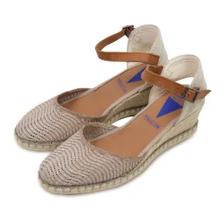 【VERBENAS】西班牙原廠裸帶編織厚底楔型鞋 卡其色(0601542-KAKI)