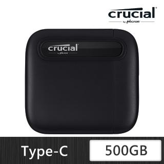 【Crucial 美光】X6 500G 外接式SSD USB 3.2 Gen2 Type-C(X6-500G)