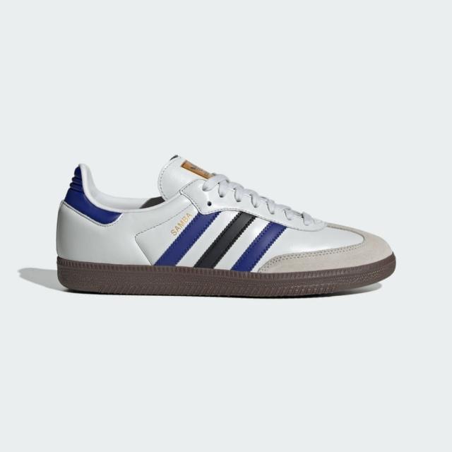【adidas 愛迪達】Samba OG 男女 休閒鞋 復古 德訓鞋 皮革 膠底 愛迪達 白 藍(ID1381)