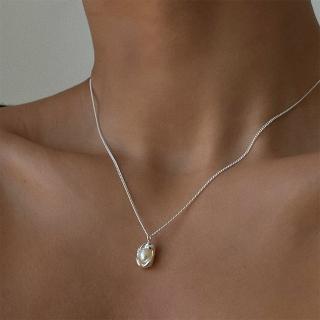 【KT DADA】包包 ins個性頸鏈 淡水珍珠項鍊 正韓純銀項鍊 18k 金項鍊 女朋友禮物 925純銀項鍊 珍珠碗