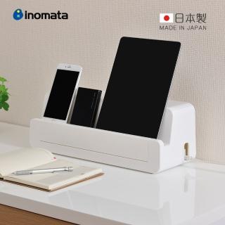 【日本INOMATA】日本製多功能平板手機充電架/集線收納盒-多色可選(充電線收納盒/集線器/延長線收納盒)