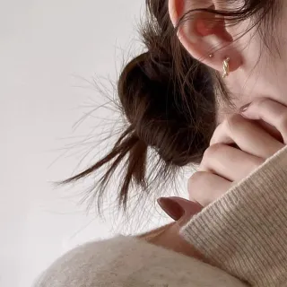 【KT DADA】包包 925 純銀耳環 圈圈耳環 易扣式耳環 抗過敏耳環 易扣式耳環 女生禮物 女孩