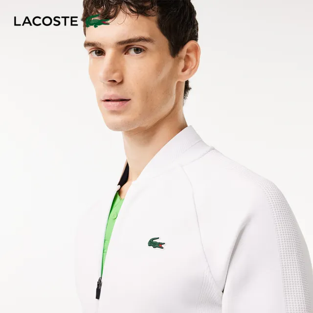 【LACOSTE】男裝-Daniil Medvedev速乾網球夾克(白色)