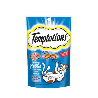 即期品【Temptations喵愛餡】貓點心 開胃甜鮭口味 75g*5入(寵物/貓零食/貓食)