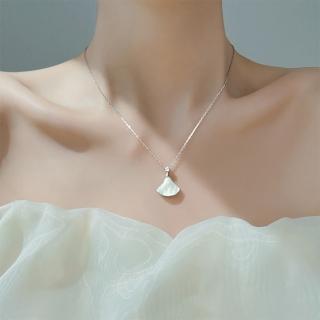 【MoonDy】包包 珍珠貝殼項鍊 銀飾品 韓國飾品 結婚禮物 純銀項鍊 造型珍珠項鍊 新娘飾品 情人節禮物