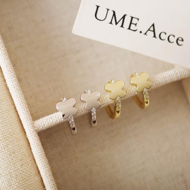 【UME.Acce】亮面蝴蝶鑲鑽耳扣純銀耳環(S925純銀 耳環 純銀 純銀耳環 耳扣耳環 蝴蝶 蝴蝶耳環 鑲鑽耳環)