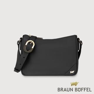 【BRAUN BUFFEL 德國小金牛】臺灣總代理 瑪普爾 斜揹包-黑色(BF837-12-BK)