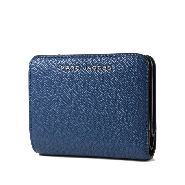 MARC JACOBS 馬克賈伯 魚子醬皮革釦式短夾-藍色