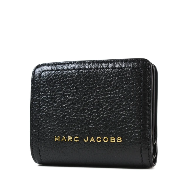 MARC JACOBS 馬克賈伯 荔枝紋牛皮對開釦式短夾-黑色