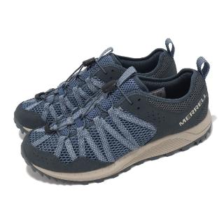 【MERRELL】戶外鞋 Wildwood Aerosport 男鞋 藍 速乾 快速扣 緩衝 抓地 運動鞋(ML068085)