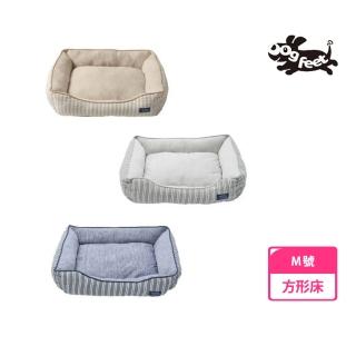【Dogfeet】無印風涼感方形床 M號(條紋藍/時尚灰)