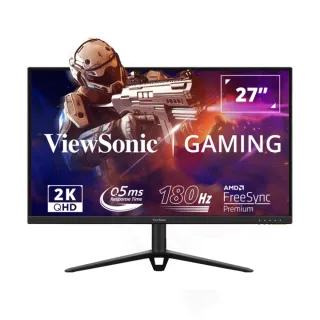 【ViewSonic 優派】記憶棉護腕手托組VX2728-2K 27型 IPS 2K 180Hz 電競遊戲螢幕(FreeSync/HDR10/內建喇叭/0