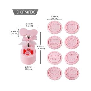 【Chefmade 學廚】原廠正品Hello kitty立體壓花手壓花模 月餅模 綠豆糕模75g(KT7049凱蒂貓立體壓花月餅模)