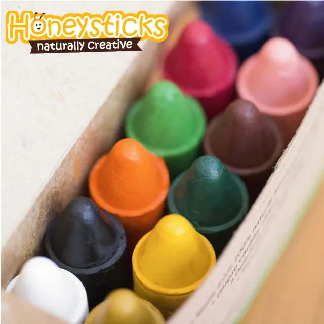 【HONEY STICKS】紐西蘭純天然蜂蠟無毒蠟筆-1-3歲以上幼童適用(6色高胖型＋12色矮胖型)