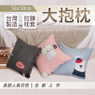 【Hilotto】大抱枕 50x50 床頭靠背 可拆洗 柔軟有彈性 臺灣製(抱枕 大抱枕)