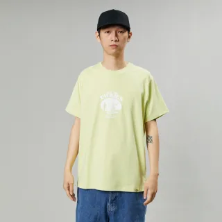 【Dickies】男女款灰綠色純棉胸前仙人掌Logo圖案印花短袖T恤｜DK013126H14