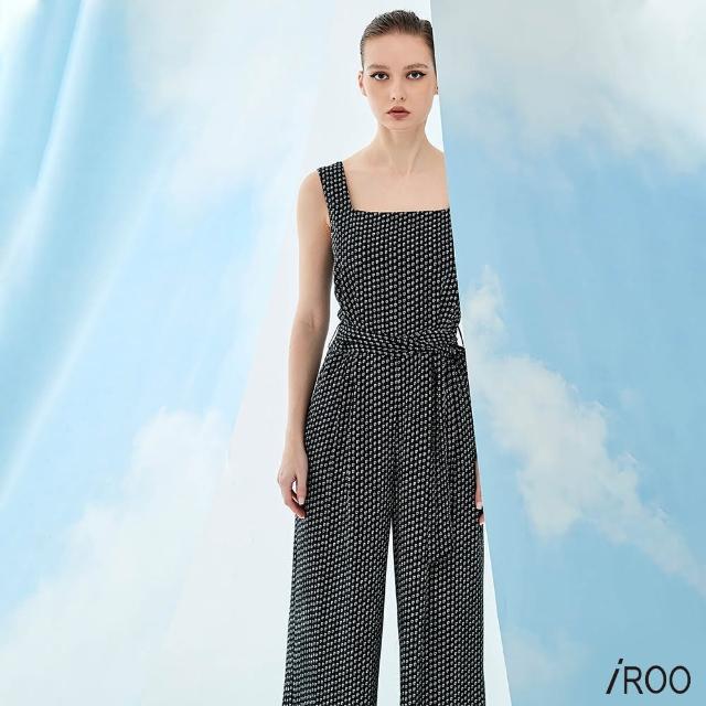 【iROO】幾何三角印花連身褲