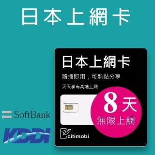 【citimobi】日本上網絡卡-8天吃到飽(不限流量)