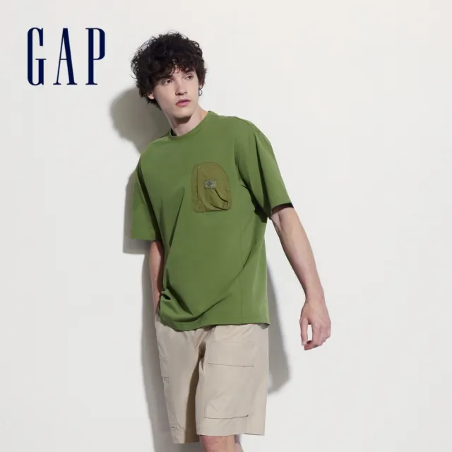 【GAP】男女裝 胸前口袋/花邊短袖T恤-多款任選(463213&463253&537088&541730)