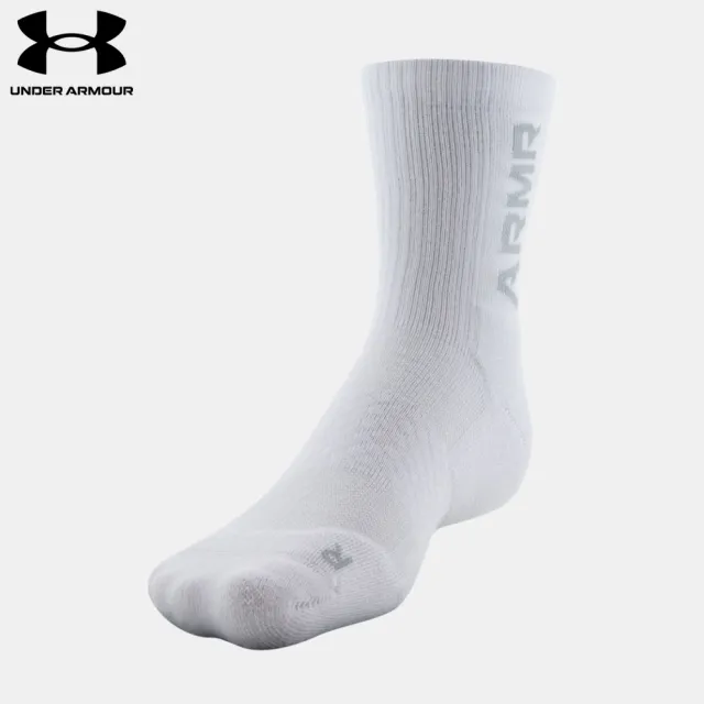 【UNDER ARMOUR】UA 男女同款 3-Maker 3pk 中長襪_1382025-100(白色)