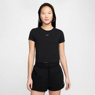 【NIKE 耐吉】短袖上衣 女款 運動 AS W NSW NK CHLL KNT MD CRP 黑 FV5509-010