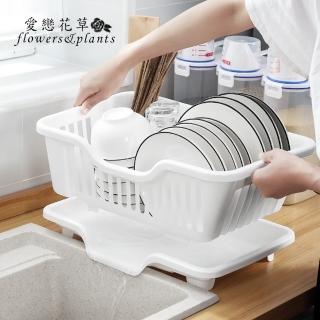 【愛戀花草】日式多功能碗盤收納瀝水架x2個(白色/藍色/綠色/咖啡色、廚房好幫手、輕鬆瀝水衛生乾淨、D007)