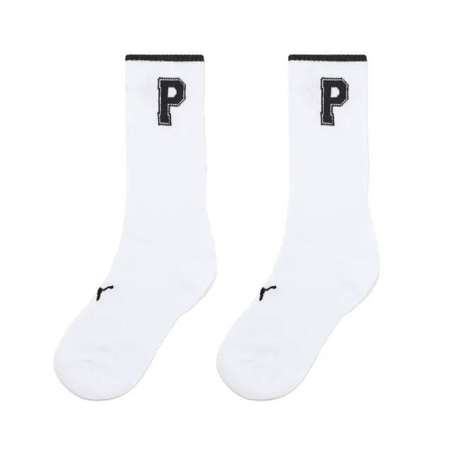 【PUMA】長襪 Fashion Crew Socks 白 黑 中筒襪 休閒襪 襪子(BB1468-06)