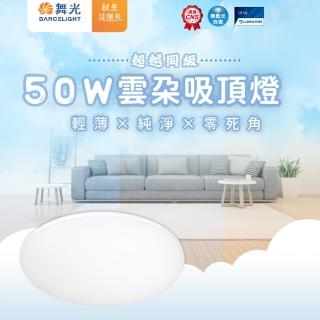 【DanceLight 舞光】1入組 雲朵吸頂燈 50w(雲朵吸頂燈 霧面 超薄型 全電壓 高流明)