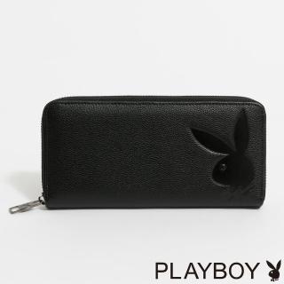 【PLAYBOY】拉鍊長夾 Transcend系列(黑色)