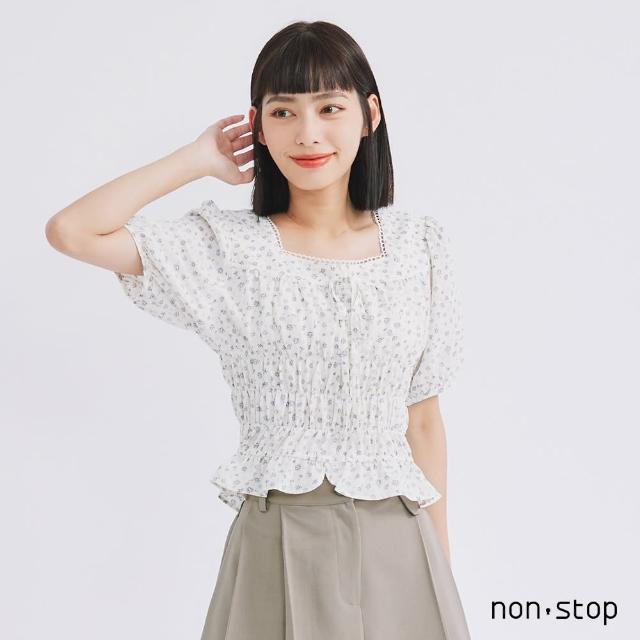 【non-stop】甜美碎花收腰雪紡上衣-2色