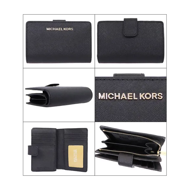 【Michael Kors】Jet set系列簡約皮革中夾(35F7GTVF2L/35F8GTVF2B)