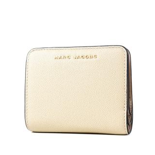 【MARC JACOBS 馬克賈伯】魚子醬皮革釦式短夾-香草白