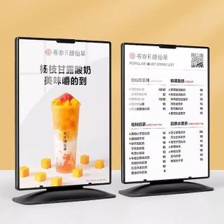 桌面壓克力臺卡展示牌A4廣告牌桌牌桌面立牌L型臺簽菜譜菜單廣告牌支架(雙面展示/T型☆式/PC材質)