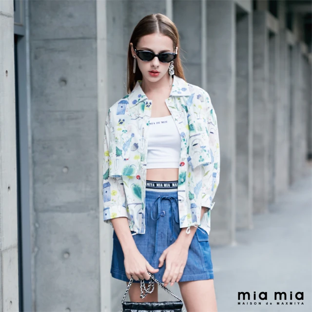 mia miamia mia 花卉印花七分袖襯衫