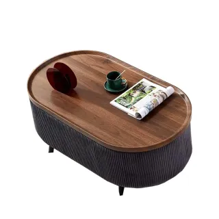 【E-home家居】大儲物茶几 軟包儲物茶几 收納茶几80公分(大容量收納空間 吸塑工藝桌面 結構穩固 預購15天)