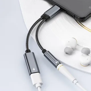 【YOLU】60W Type-c轉3.5mm/type-c二合一耳機快充轉接線 音訊轉接線/轉換器/轉接頭 音頻充電轉接線