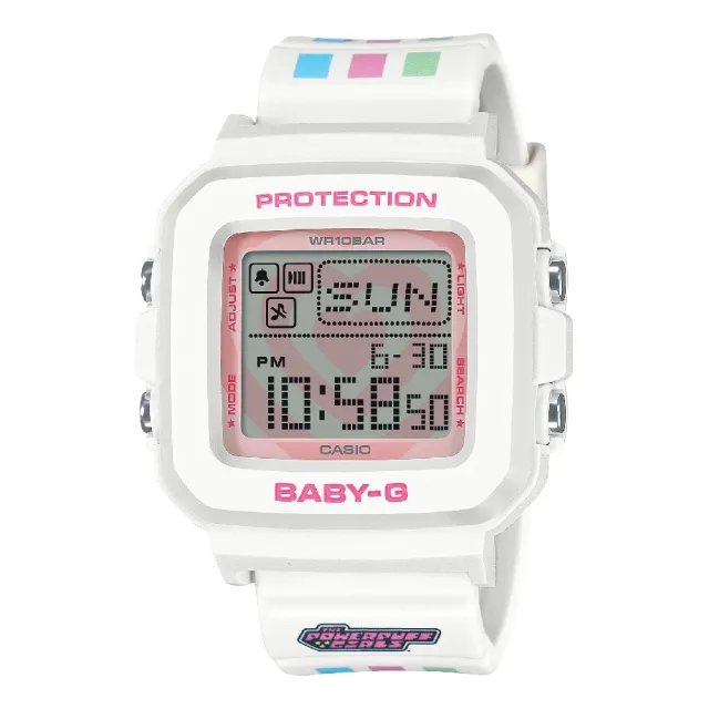 【CASIO 卡西歐】BABY-G X 飛天小女警聯名電子錶(BGD-10KPP-7)