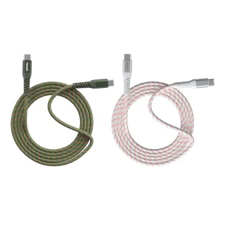 【Philips 飛利浦】2色可選-Type-C to Type-C 240W 不打結磁吸收納編織線 150cm(DLC4588C)