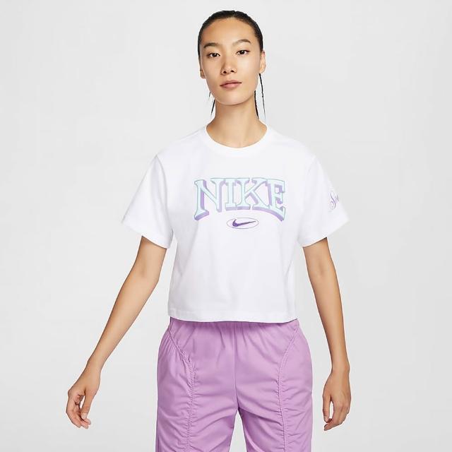 【NIKE 耐吉】上衣 女款 短袖上衣 運動 AS W NSW SS TEE OC VARZITY 白 FZ2856-100